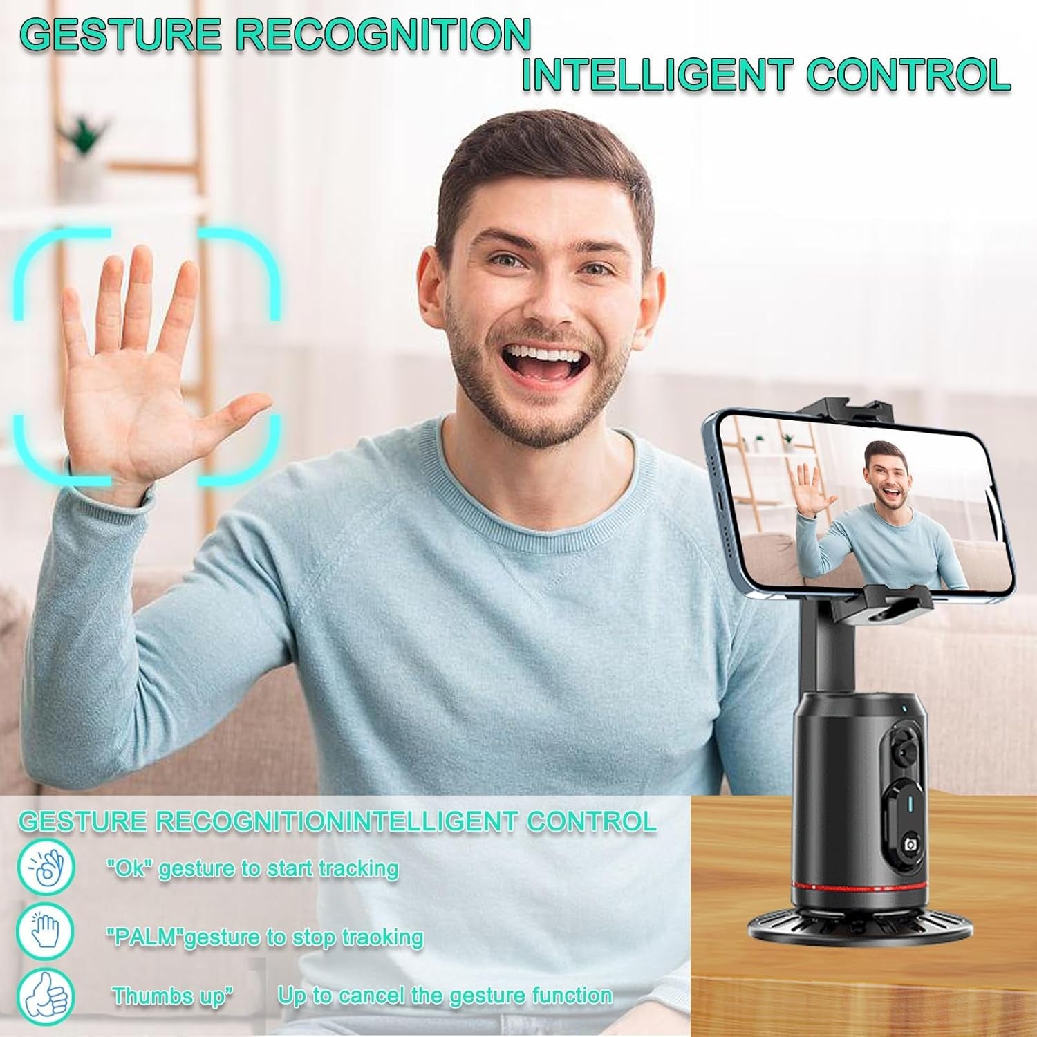 Ai-Powered 360° Smart Face Tracking Phone Holder